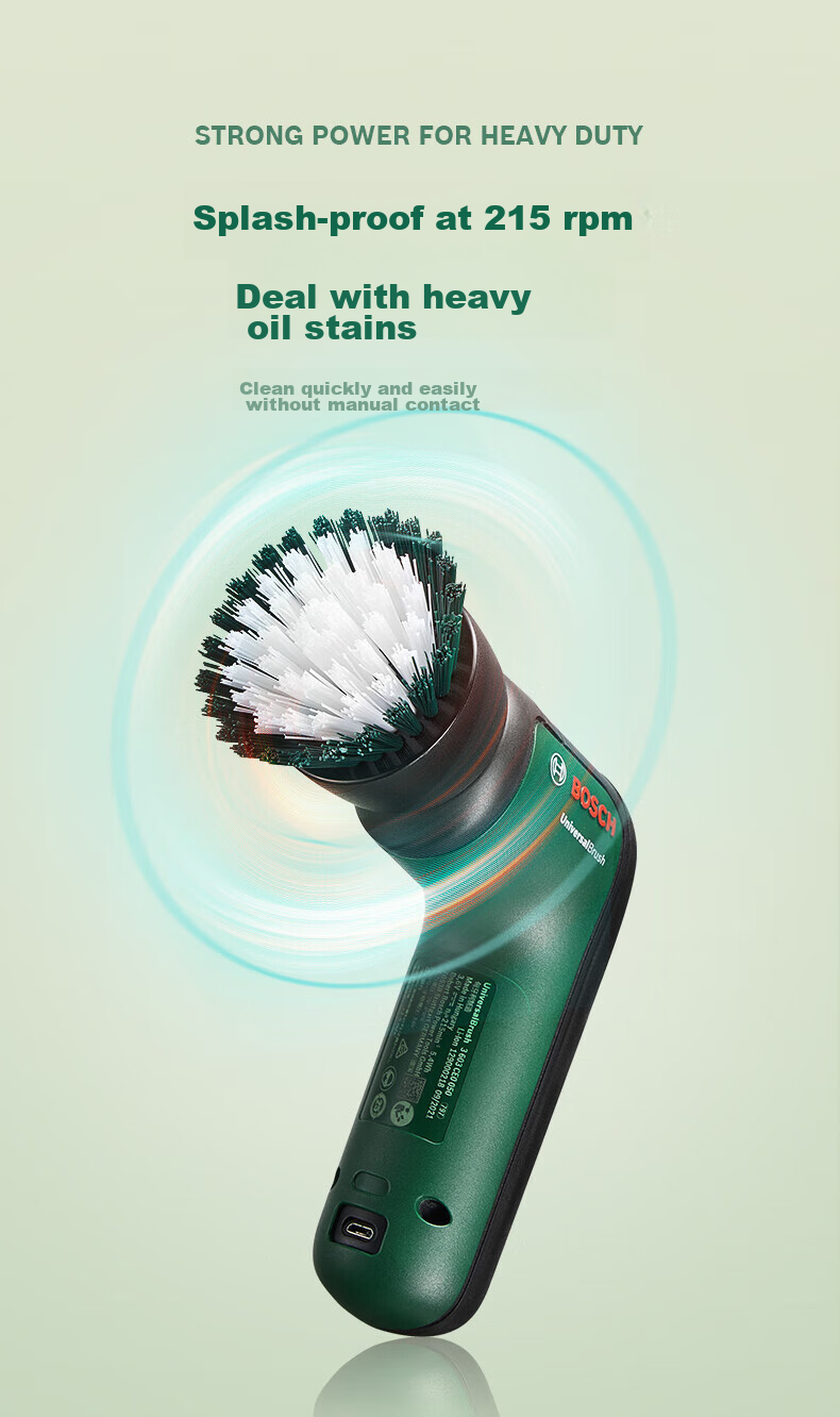 Bosch Electric Cleaning Brush, Dual-Use for Car And Home, Multifunctional, Powerful Wireless Handheld, for Kitchen, Bathroom Tiles, Toilet Cleaning Tool 14