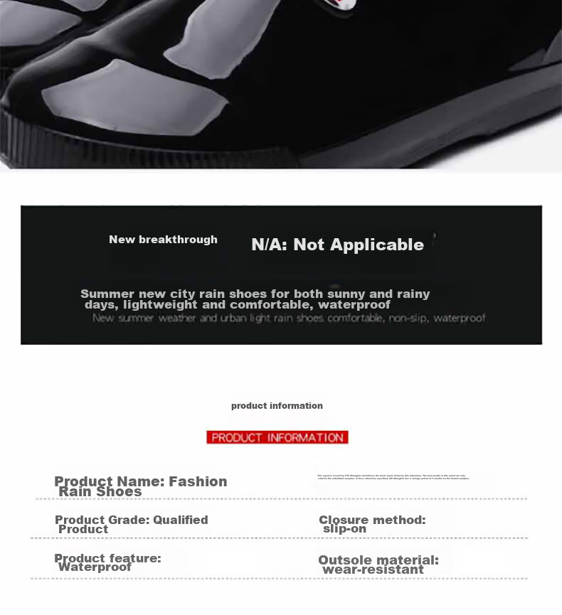Huili Low-Top Rain Boots for Men And Women, Couples' Fashion Style Chef Rain Boots Water Shoes Waterproof Non-Slip Wear-Resistant Comfortable Overshoes HL329 Short Black Size 43 8