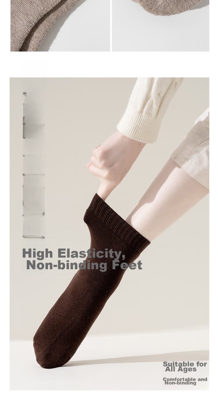 Mianwuqi Thick Wool Socks for Men And Women, Winter Cold-Resistant, Odor-Proof, High-Calf, Fleece-Lined, Warm, Heat-Retaining, Soft And Comfortable Women's Mixed 10
