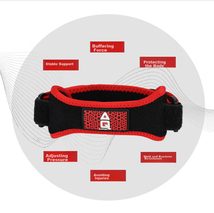 AQ Patellar Strap Compression Band Patellar Protection Band for Men And Women Sports Patellar Knee Brace 50511SP Black And Red 4