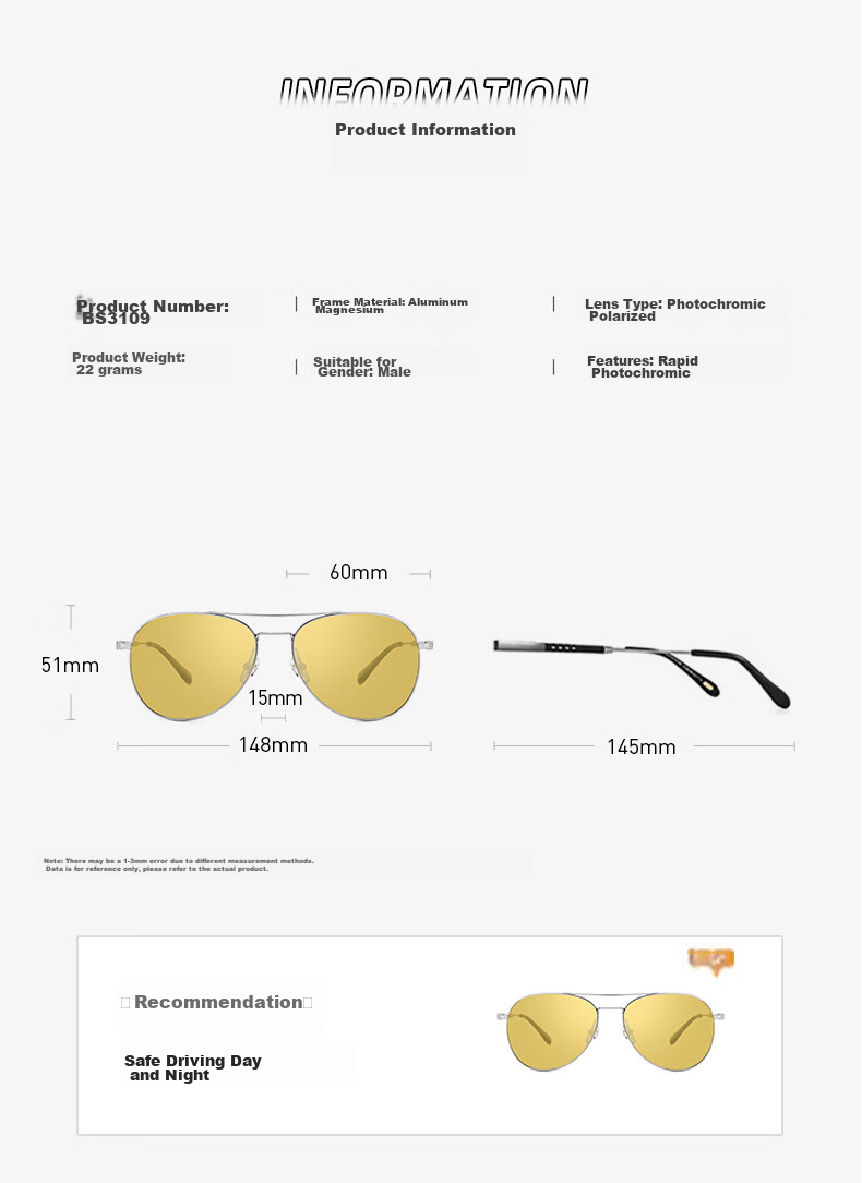 CAPONI Night Vision Glasses for Men And Women, Polarized Photochromic Sunglasses, Day And Night Use, Specialized for Night Driving, Anti-Glare 11