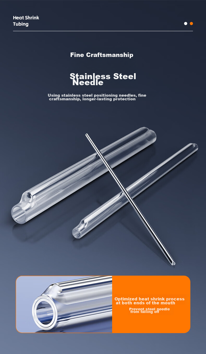 Fengyingzi Optical Cable Heat Shrink Tube, Fiber Optic Heat Fusion Tube, Single Steel Needle Thin, Indoor And Outdoor Optical Cable Fusion Protection Tube, Bare Fiber Tube/100 Pieces FYZ-GR21S 5