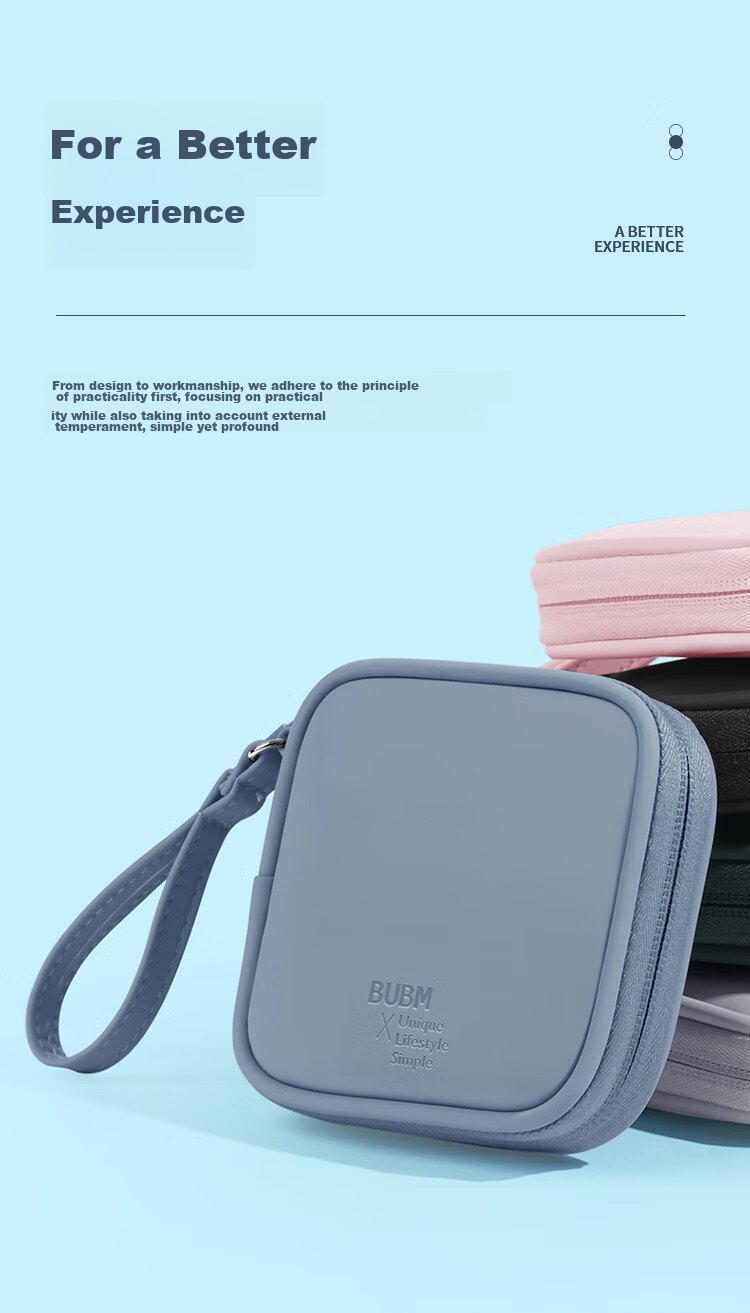 Biyoumei Earphone Storage Pouch, Cable Organizer, USB Flash Drive Case, Charger Accessory Storage Bag 2