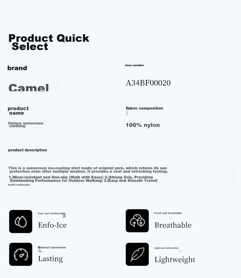 CAMEL Outdoor Sun Protection Jacket Colorblock Unisex Original Yarn UV Protection Lightweight Colorblock Sun Protection Coat A34BF00020 3XL 2