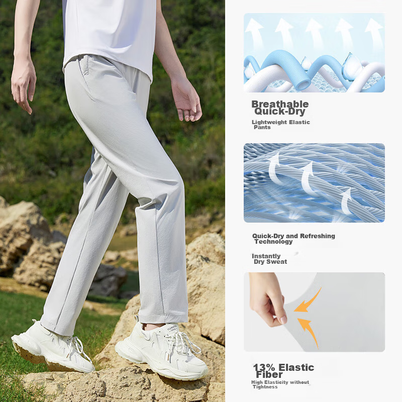 SCALER Quick-Dry Pants for Men And Women, Moisture-Wicking, Sweat-Absorbing, Elastic, Wrinkle-Resistant, for Hiking And Casual Wear F3515583
