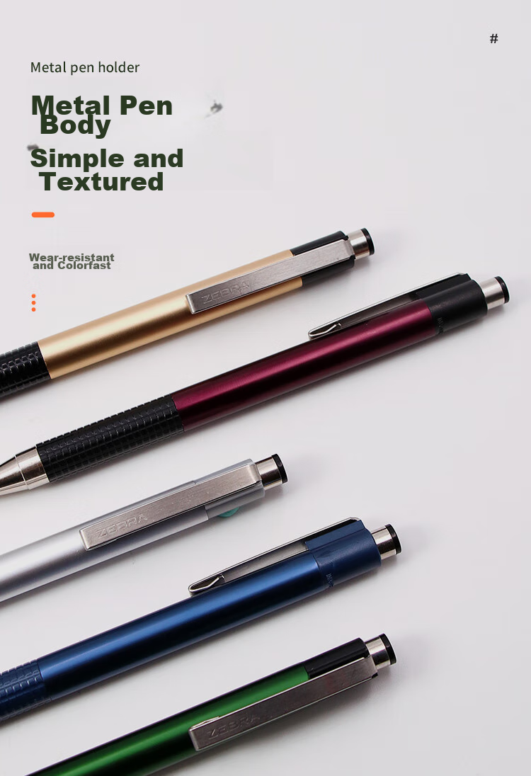 ZEBRA CJ-301 Series Retractable Gel Pen, 0.5mm Bullet Tip Signing Pen, Metal Feel Business Pen for Office Use, Black Pen (Compatible with JK-0.5 Refill), JJ29-ZA, Black Barrel with Black Ink 2