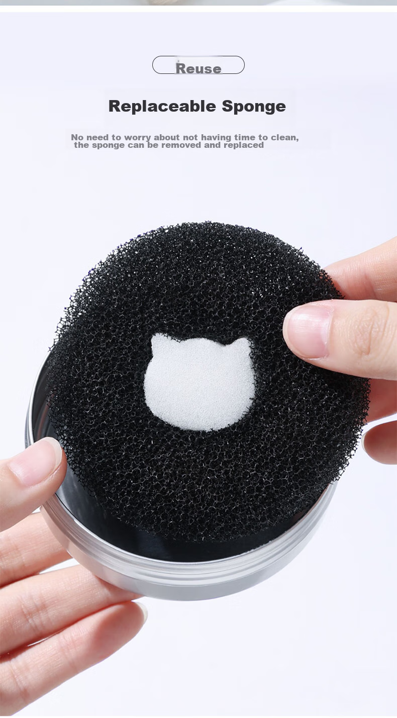 Chense Dry Cleaning Concealer Brush, Makeup Brush Cleaning Box, Sponge Beauty Blender, Powder Puff Cleaning Agent Tool, Portable 7
