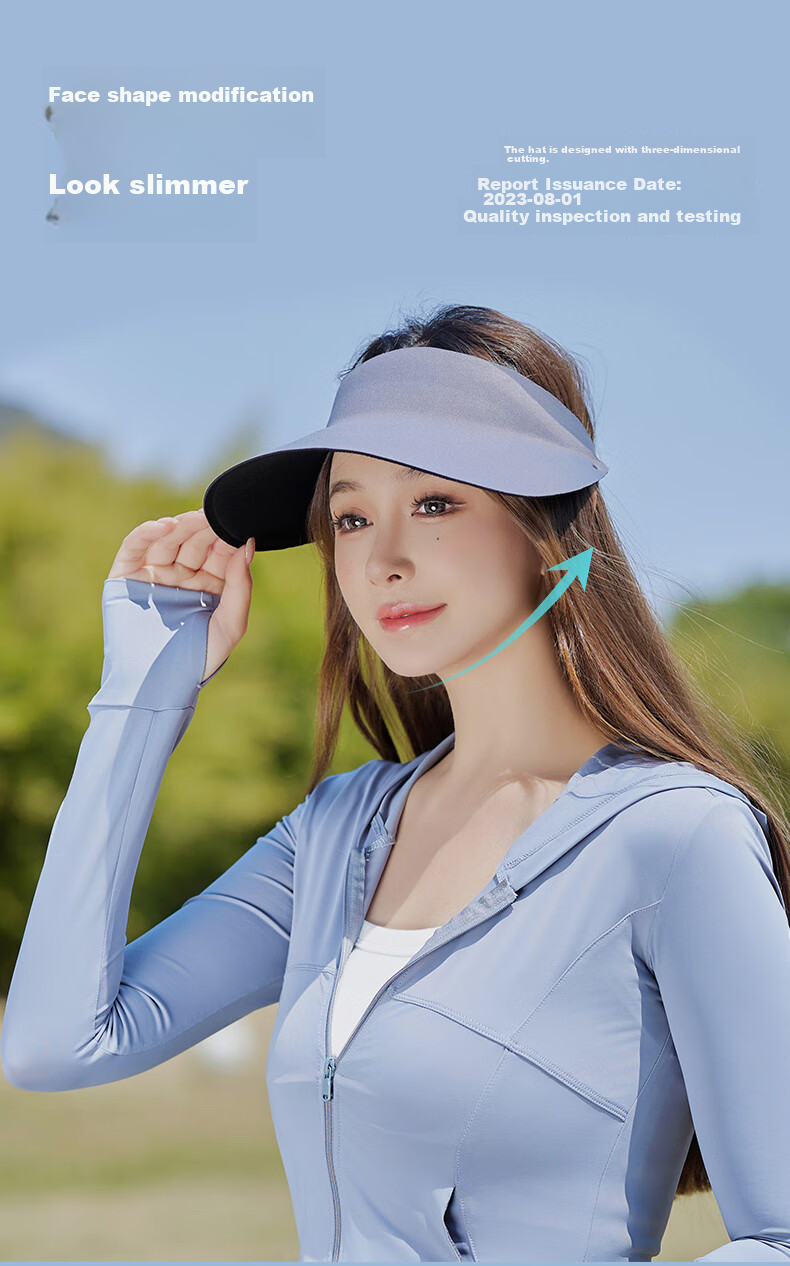 FitonTon Sun Protection Hat for Women, Sun Visor Cap, Summer Egg Roll Hat, Outdoor Running Face-Covering Seamless UV Protection Hat, Open-Top Sun Hat 8