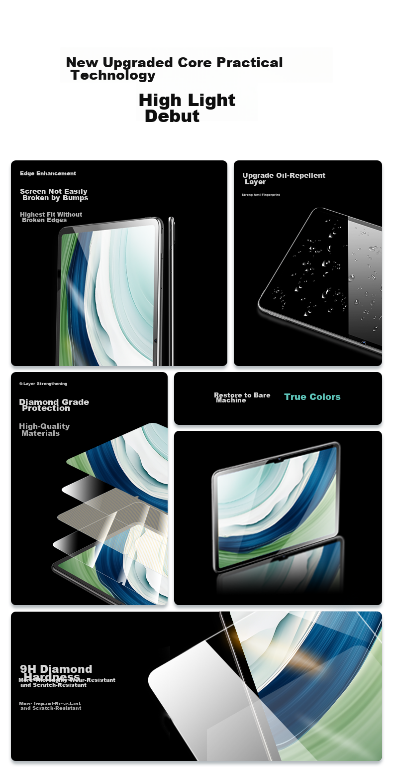 CangHua Tempered Glass Screen Protector for Huawei MatePad Pro 13.2, Compatible with 2025/2023 Models, Protective Film for Huawei Tablet Computer, 13.2-Inch Soft Light Version, Shockproof, Wear-Resistant, High-Definition Protective Film 4