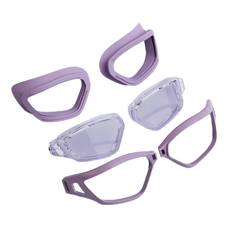 Li-Ning Nearsighted Swimming Goggles, Waterproof And Anti-Fog, for Men And Women, High-Definition Professional Training Swimming Glasses, Model 2105, Purple, -6.00 Diopters