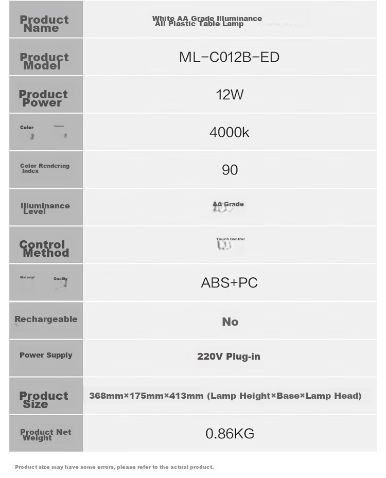 BULL Desk Lamp, National AA Grade, Stepless Dimming, ML-C012B Home Eye Protection Lamp for Study And Work Reading 15