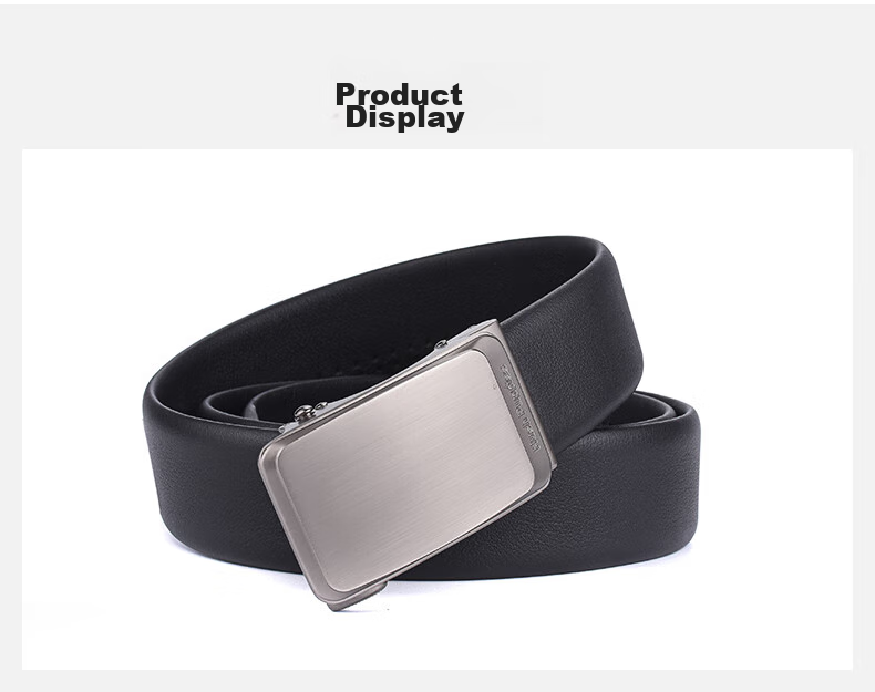 Hush Puppies Men's Genuine Leather Belt Casual Business Automatic Buckle Birthday Gift for Boyfriend and Father 8