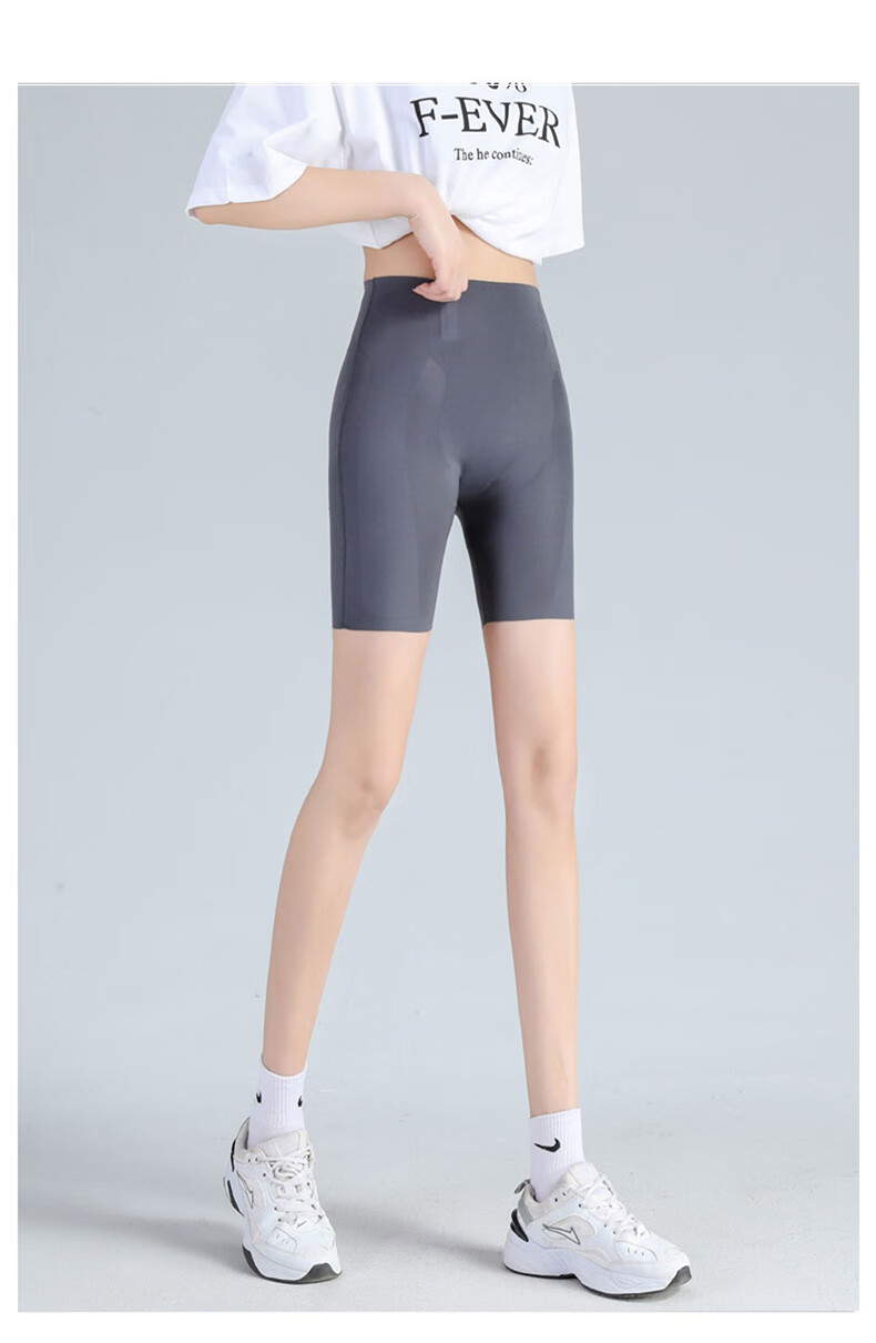 LangSha High-Waisted Tummy Control And Butt-Lifting Shorts for Women, Thin Seamless Shark-Shaped Floating Safety Shorts, Knee-Length Undershorts 26