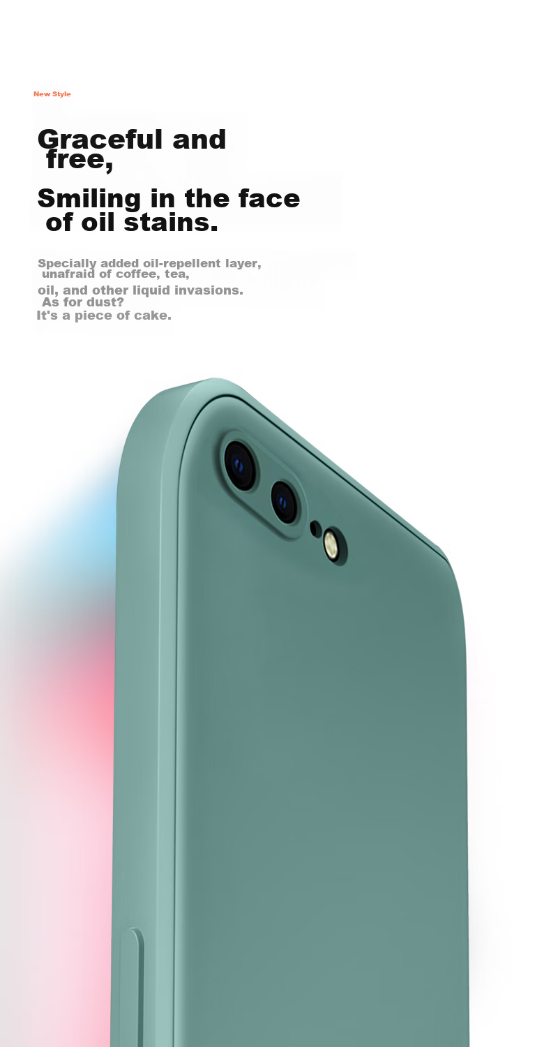 KEKLLE Silicone Phone Case for IPhone 7 Plus/8 Plus, Cloud-Like Feel, Full Protection Cover, Skin-Like Texture, Shockproof, Ultra-Thin Soft Shell, Black 5