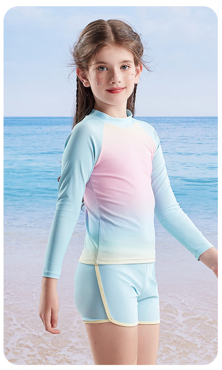 MIZUNO Kids Girls Two-Piece Cute Long Sleeve Sun Protection Quick-Dry Swimwear G3402 Pink Size 150 13