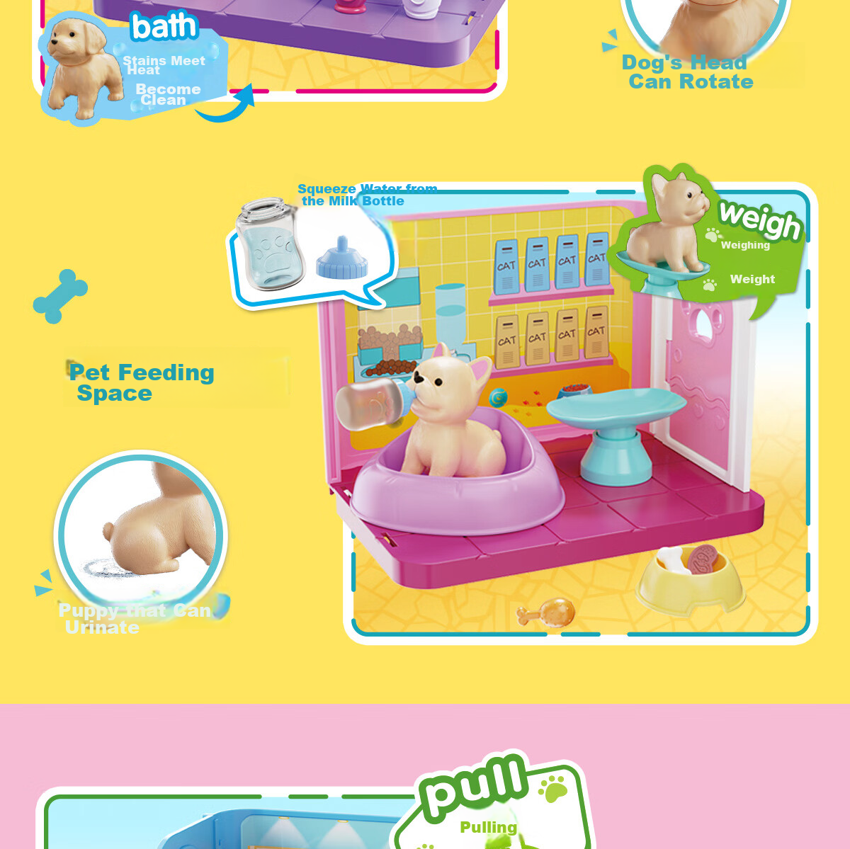 Anlili Children's Toy, Girl's Gift, Pretend Play Pet Life Villa House, Birthday Present 13