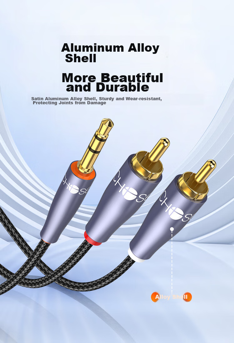 CHOOSEAL (CHOSEAL) 3.5mm to Dual RCA Headphone Jack, Graphene Shielding, 3.5mm to 2RCA Splitter Male-To Connection for Computer, TV, Mobile Phone, Speaker Audio Cable 0.5 Meter QS3568 9