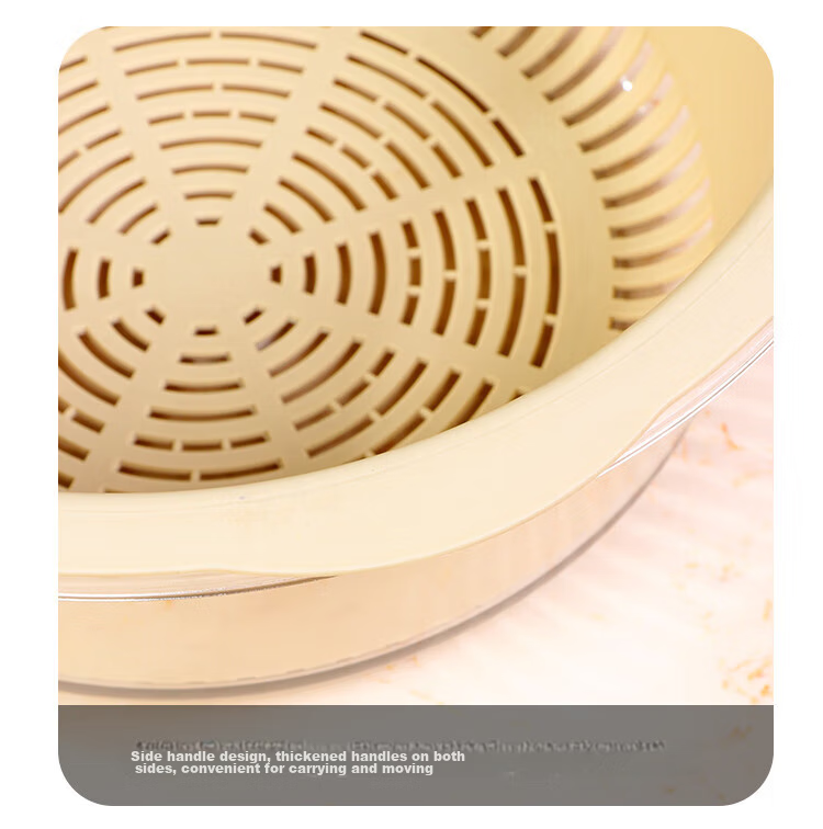Bayco Vegetable Washing Basket, Draining Basket, Double-Layer Vegetable Washing Basin, Rice Washing Draining Basket, Strainer Basket, Fruit Washing Colander, Medium-Sized BX5240 13