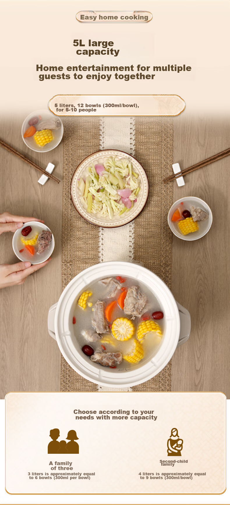 TONZE Electric Stew Pot, Porridge Cooker, Soup Pot, Stew Pot, Baby Electric Stew Cup, Porridge Cooking Pot, Health Pot, Quick Braising And Direct Stewing, White Porcelain Inner Pot DGD40K22GC 4 Liters 4