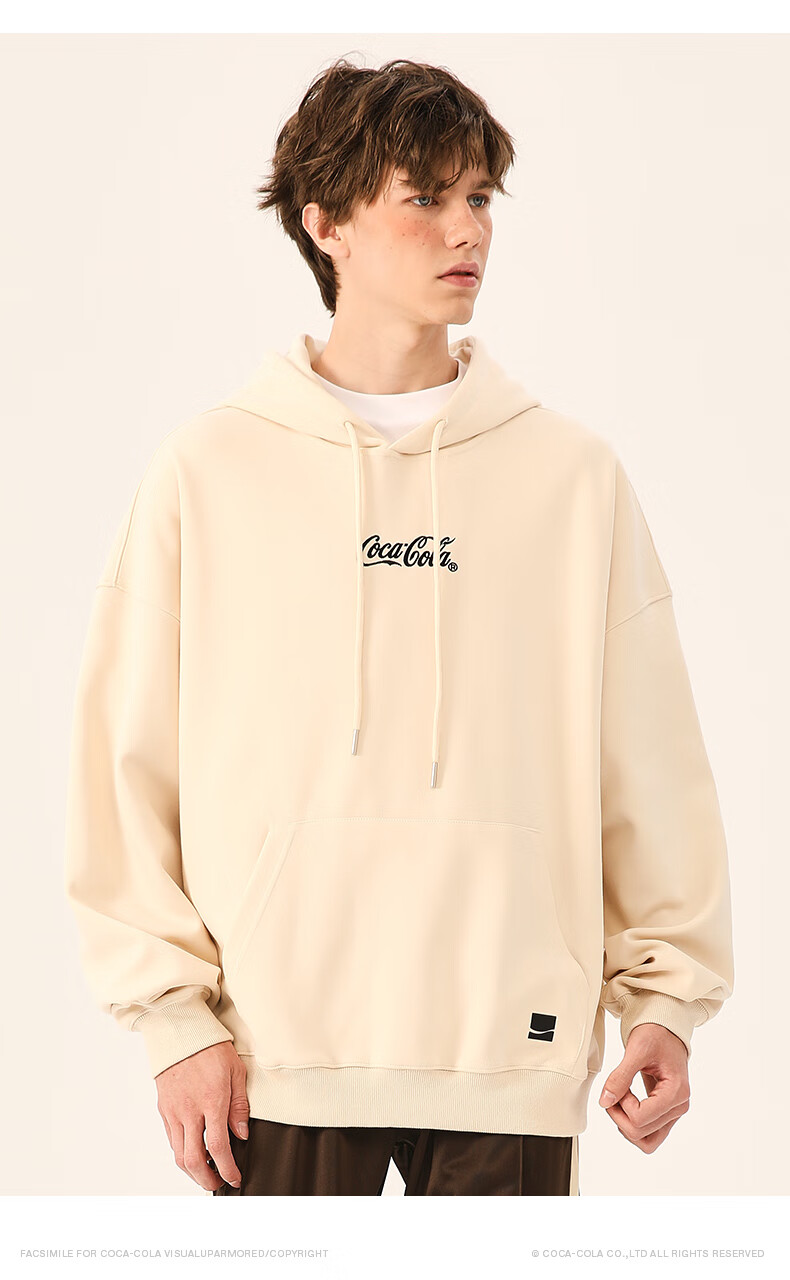 Coca-Cola Hoodie for Men, Spring And Autumn Casual Hooded Jacket, Couple's Outerwear, Black, S (90-110 Jin) 12