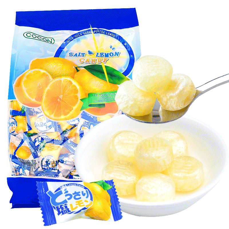 可康（cocon）海盐咸柠檬味水果硬糖 约238颗1kg 进口儿童运动休闲出游零食喜糖