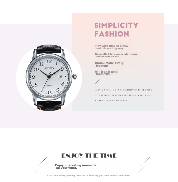 Julius Women's Watch, Valentine's Day Gift for Mom Or Wife, Ladies Quartz Exam Calendar Watch, Silver JA-1471A 3