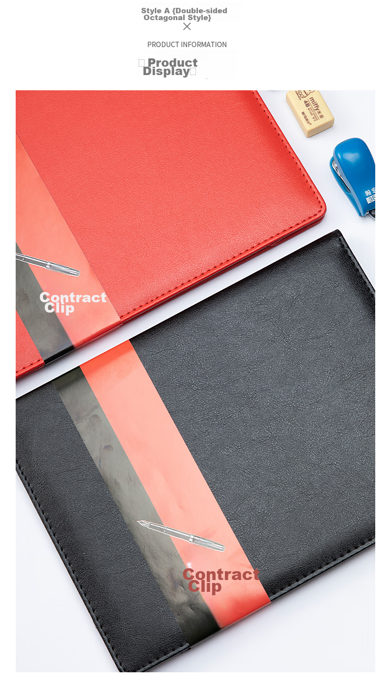 TRNFA TN-B1 Black A4 Business Contract Book/Manager Contract Folder, Classic Leather Conference Folder/contract Folder/ceremony Proposal Folder 5