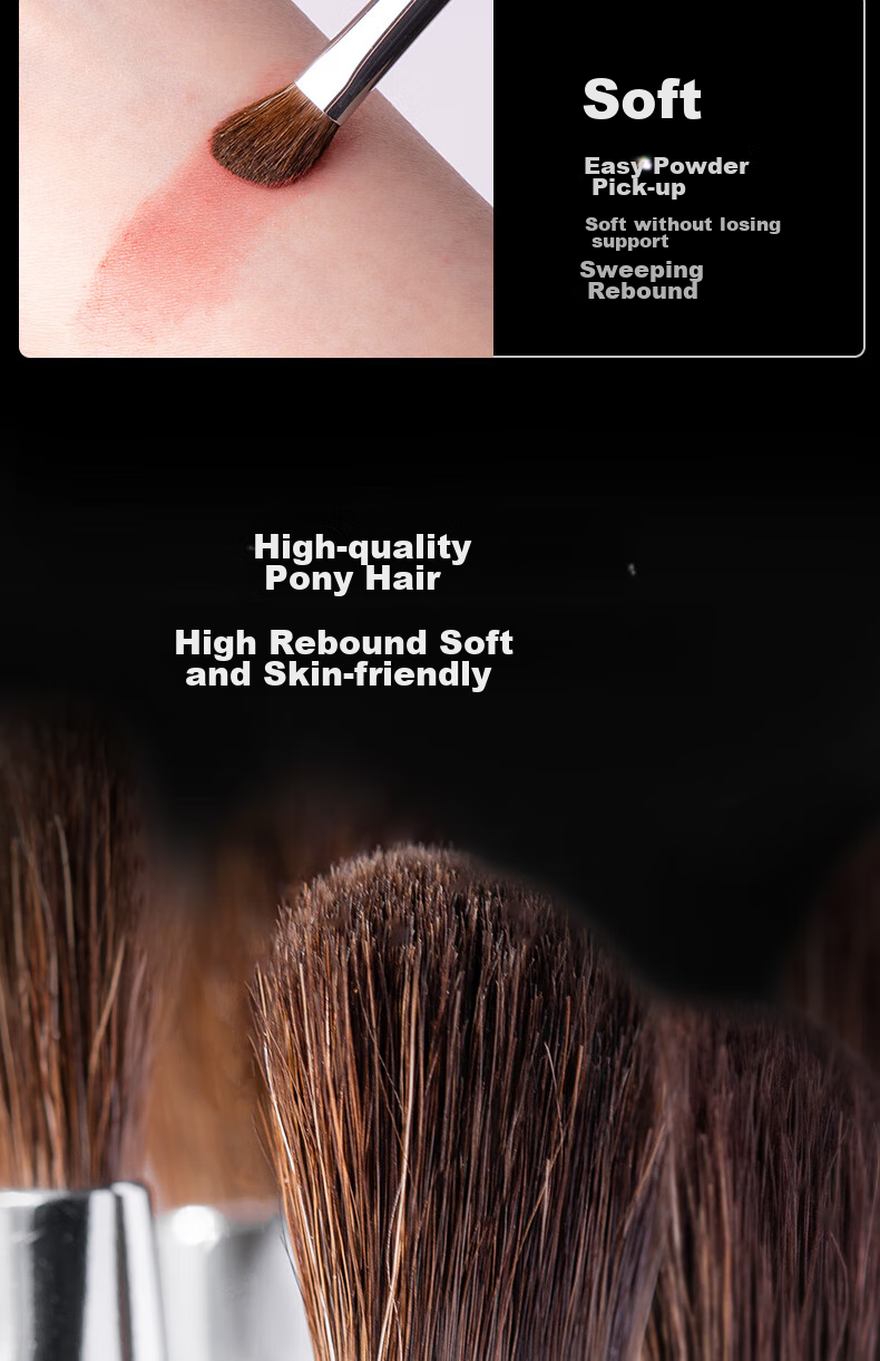 AOLANLA Master Series Professional Eyeshadow Brush Set: Small Horse Hair Makeup Brushes for Nose Shadow, Eye Contouring, Blending, And Detail Brushing 6