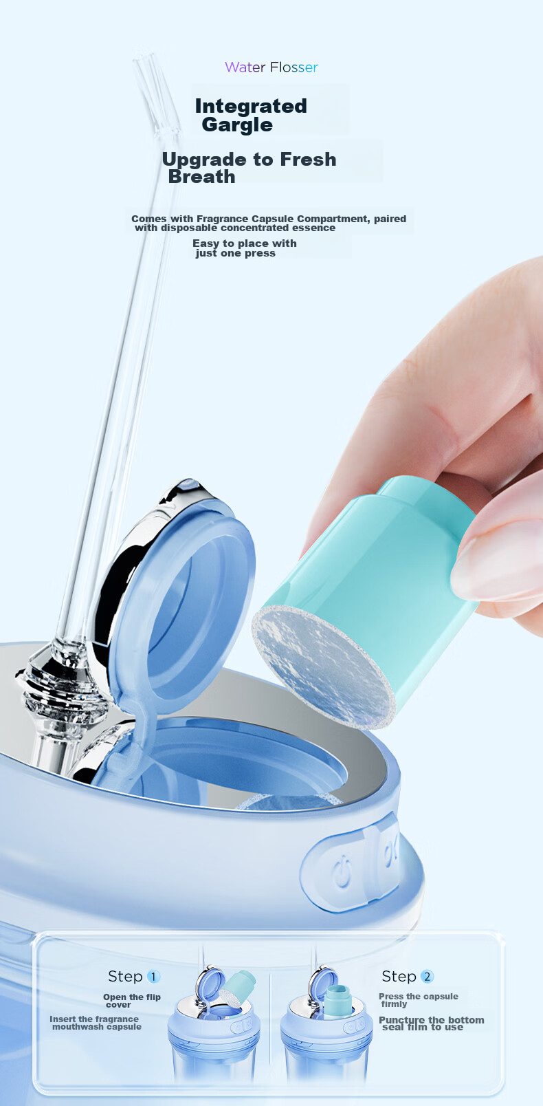 Midea Water Flosser, Portable Oral Irrigator for Adults, Home Use, Milk Tea Cup, Lavender Purple CL2, Recommended As Birthday And Holiday Gift for Couples 16