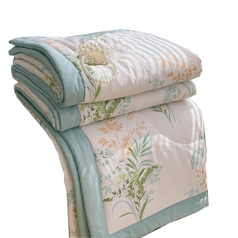 Nanjiren 100% Cotton Summer Quilt A-Class Antibacterial Thin Blanket 220x240cm Washable Double Air Conditioning Quilt Summer Quilt Core