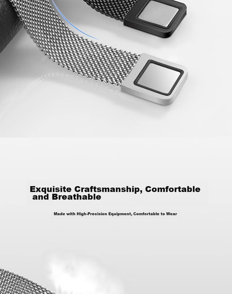 CHENSONG Compatible with Xiaomi Band 8/9/10/11 NFC Version Strap, Metal Milanese Magnetic Wristband for Xiaomi Band 8/9/10/11, Universal Replacement Silver Band for Tenth Generatio 5