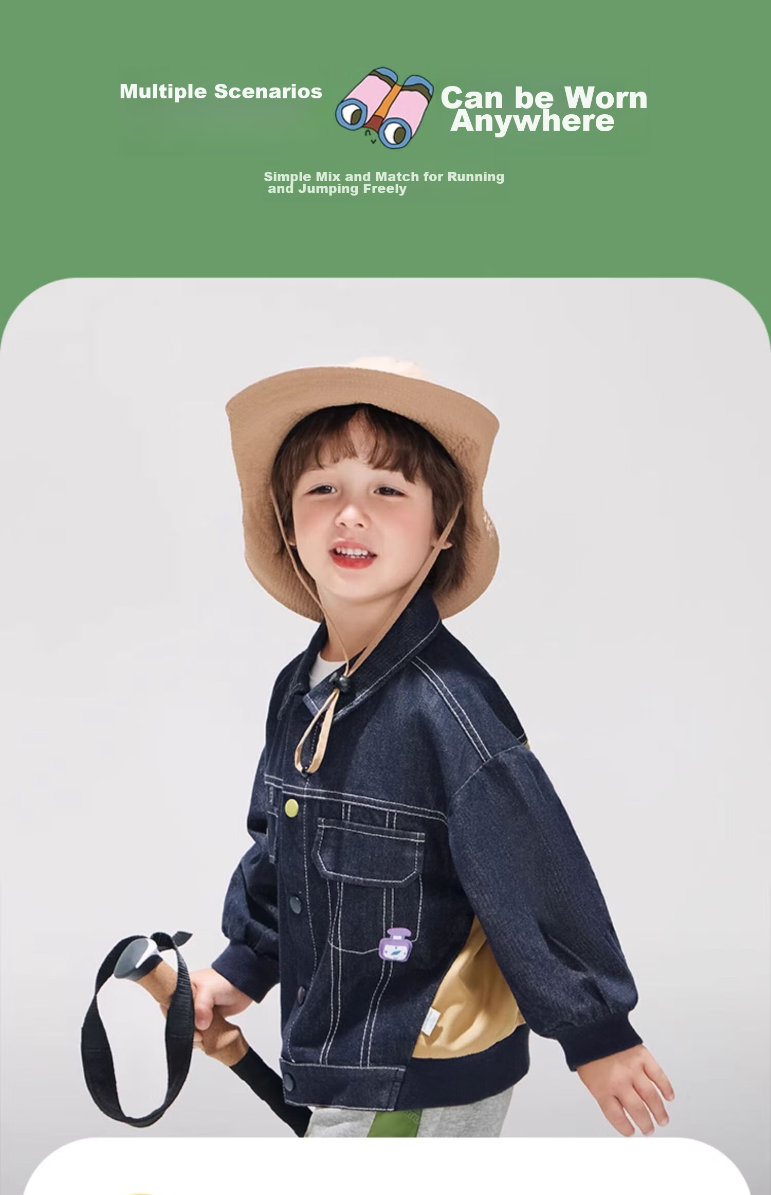 Ciciibear [Color-Fast] Boys' Denim Jacket, 2024 New Autumn Style, Trendy Children's Outerwear for Kids And Toddlers 9