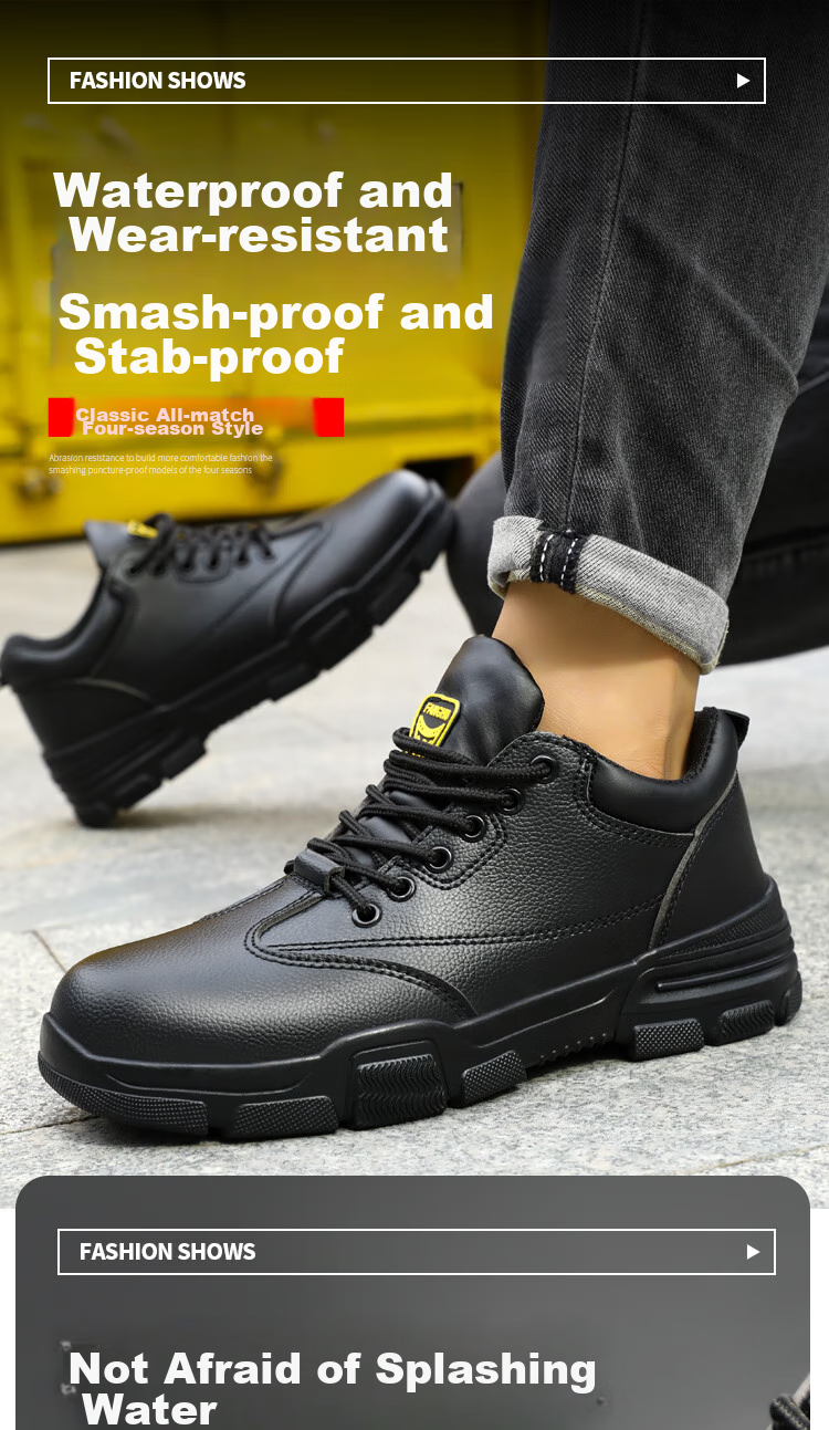 JUNBU Safety Shoes for Men, Steel Toe Cap, Anti-Smashing, Puncture-Resistant, Waterproof, Lightweight, Comfortable Construction Site Work Shoes 2165N Size 40 1