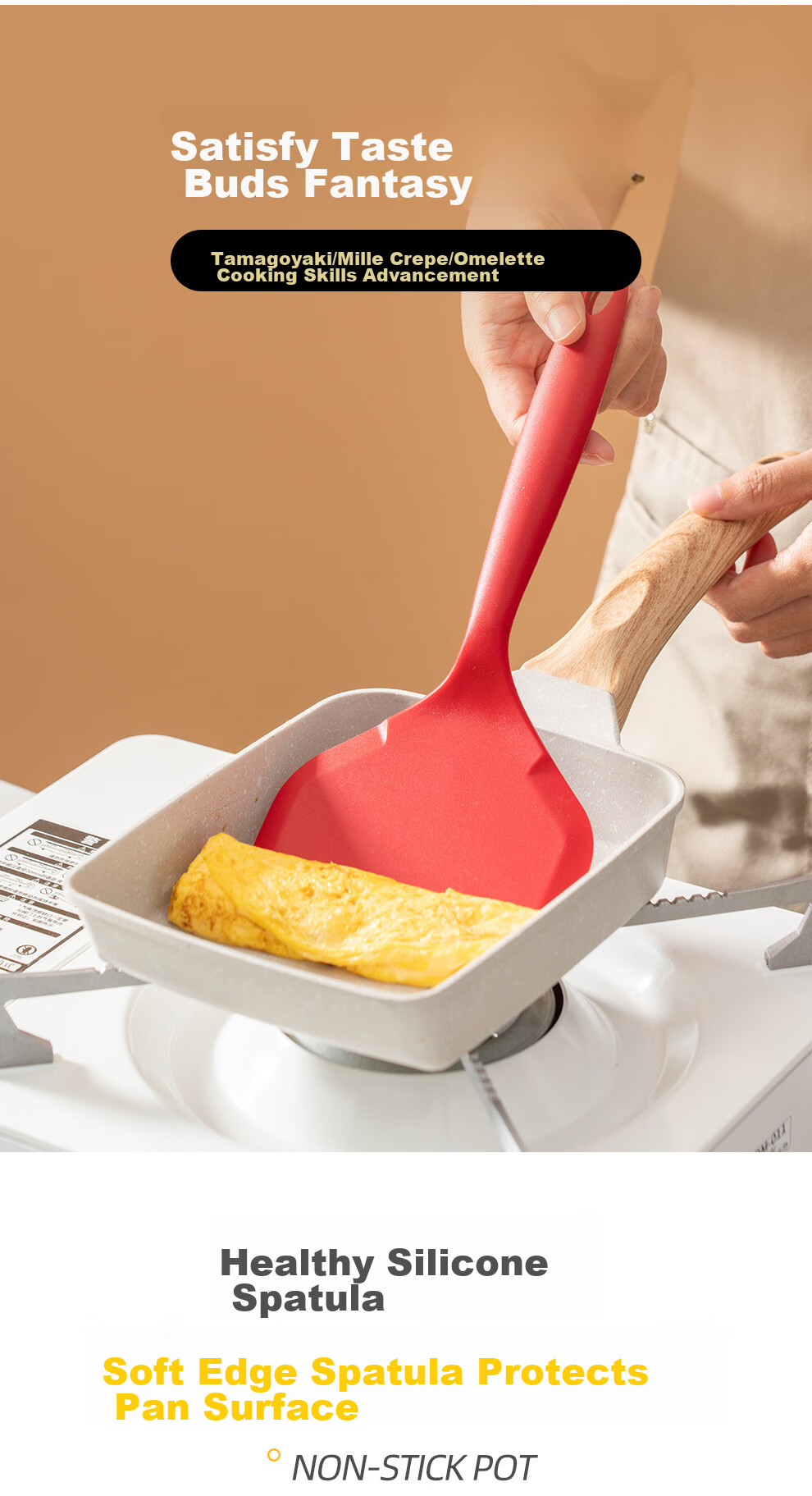 Onlycook Mini Silicone Spatula And Soup Ladle Set, Non-Stick Heat-Resistant Silicone Spatula And Ladle, Two-Piece Set 2