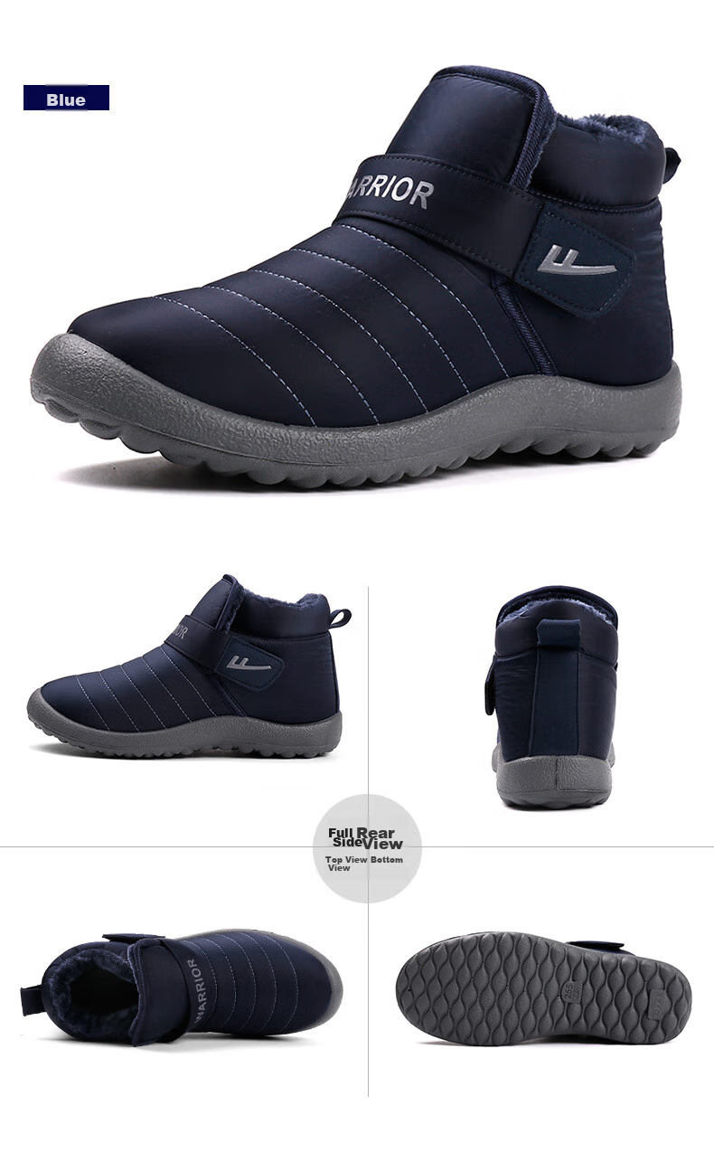 Huili Cotton Shoes for Men, Winter Cold-Proof, Warm Elderly Shoes, Thickened Non-Slip Middle-Aged And Elderly Snow Boots, Black, Size 39 11