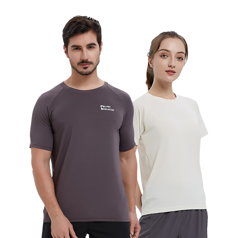ALPINT MOUNTAIN, Aiermonte 3M Technology Quick-Dry Men's Short-Sleeve T-Shirt, Elastic Breathable Outdoor Quick-Dry Shirt for Women, Summer Sports