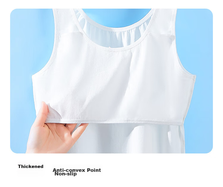 LangSha Children's Vest-Style Underwear, Girls' Training Bra for Puberty, Camisole for Young Women, White Bow Tie, Size 170 8
