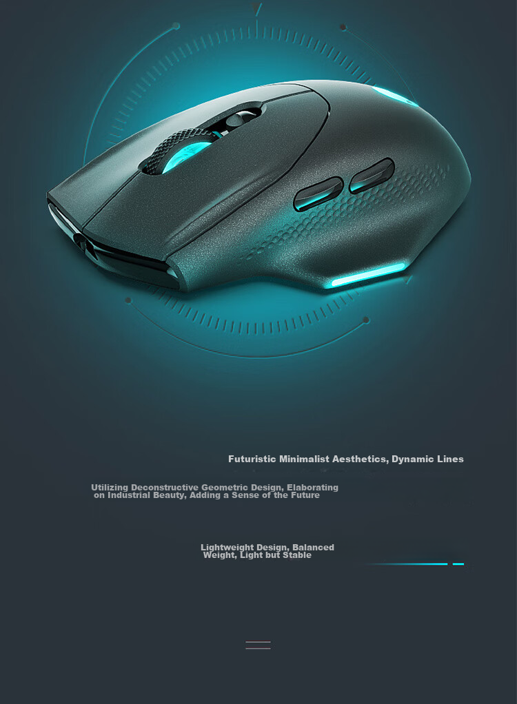 Alienware AW620M Gaming Mouse, Dual-Mode 2.4G Wireless High-End Professional E-Sports Macro Mouse, RGB Lighting Effects, Magnetic Rebound Ergonomic Design, Holiday Gift, Black 7