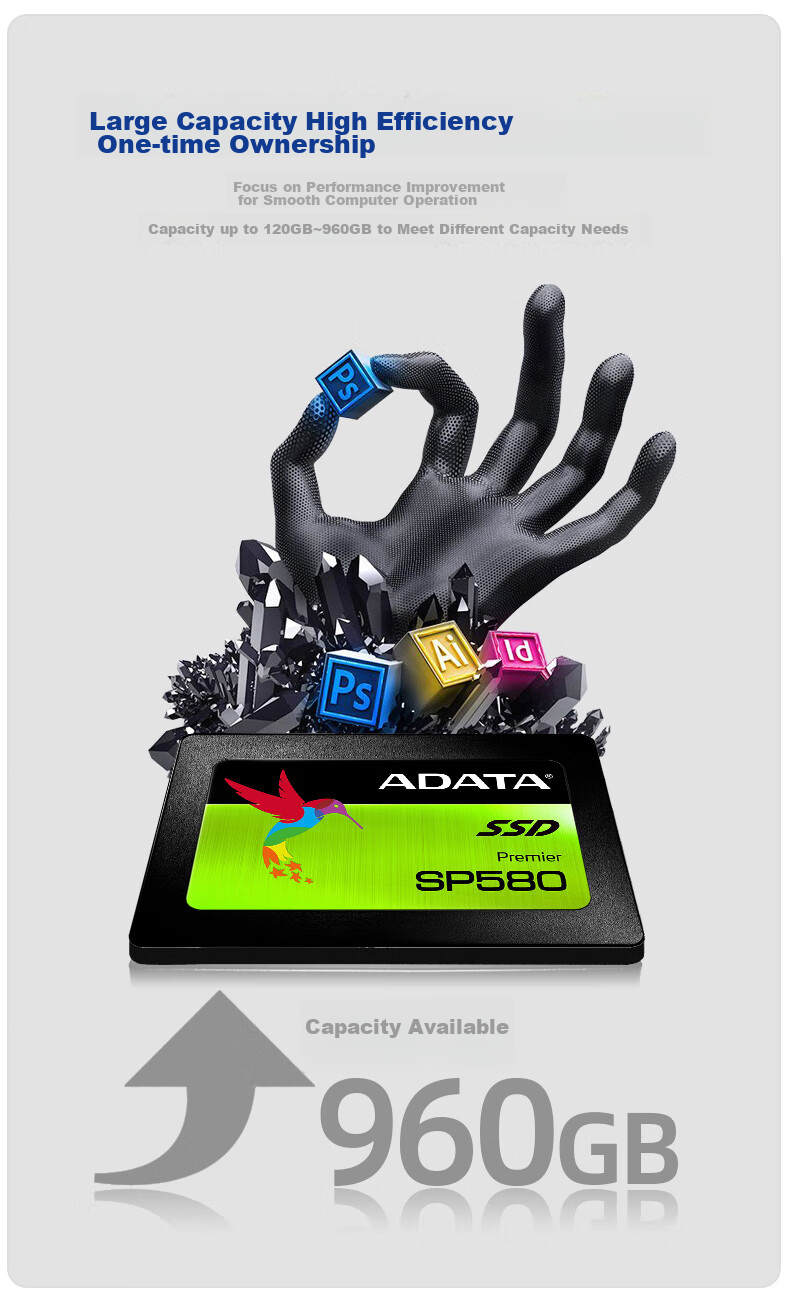 ADATA 240GB SSD Solid State Drive, SATA 3.0 Interface, SP580 2