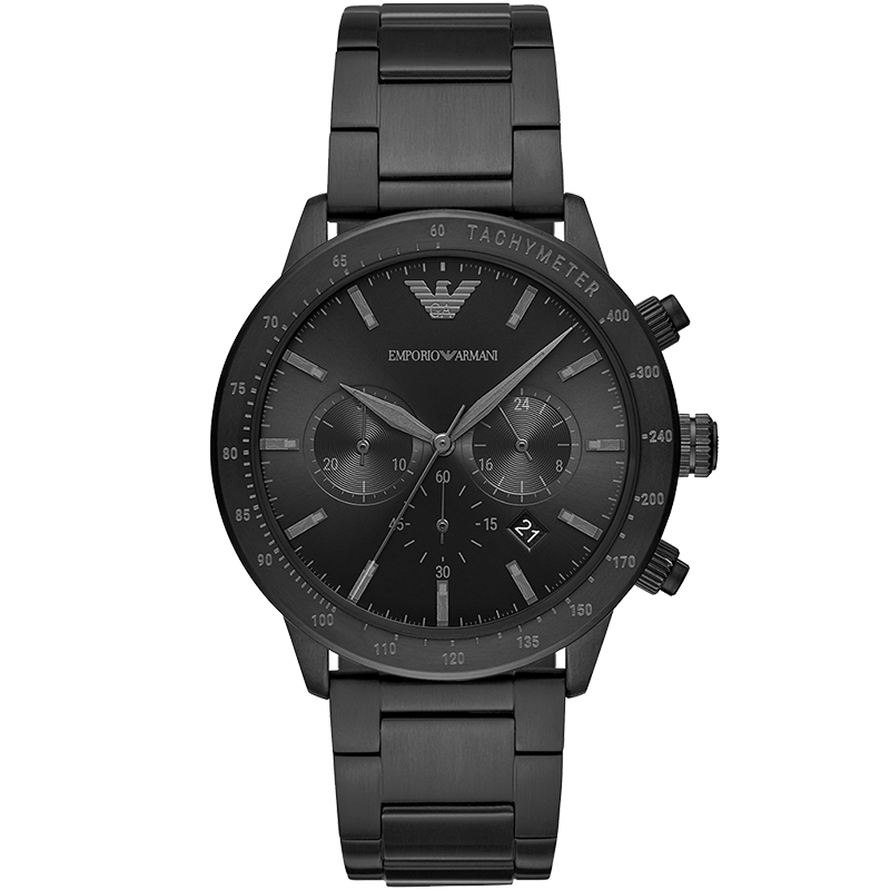 EMPORIO ARMANI Men's Watch, Black Knight Black Steel Strap Quartz Watch, Birthday Gift for Husband, AR11242