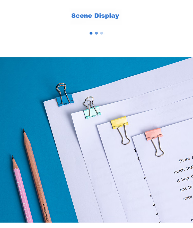 COMIX [Super Popular] 24 Pieces 41mm Binder Clips, 2# Large Size Paper Clips, Colorful Metal Document File Clips Stationery Office Supplies, 24 Pieces/tube EB405 9