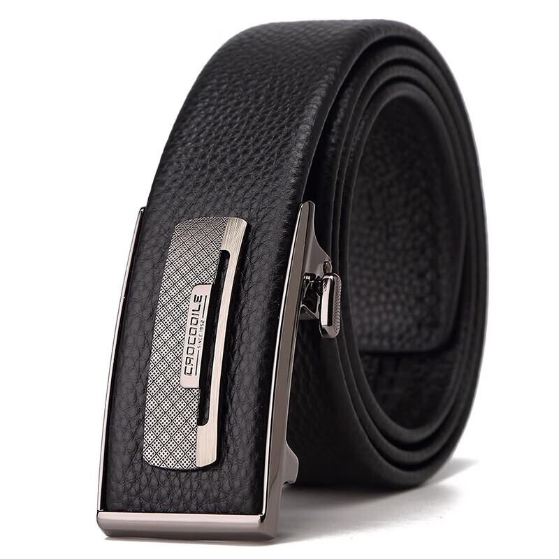 CROCODILE Men's Automatic Buckle Belt, Top-Grain Leather, Casual Youth Belt, Birthday Gift DT2581 for Boyfriend