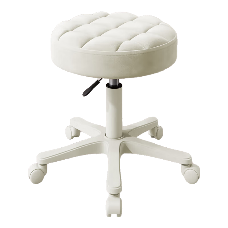 Huakaizhi Xing Stool Bar Chair Home Adjustable Height Swivel Chair Rotating Beauty Salon Stool Front Desk Rolling Stool Round Stool BY651 White