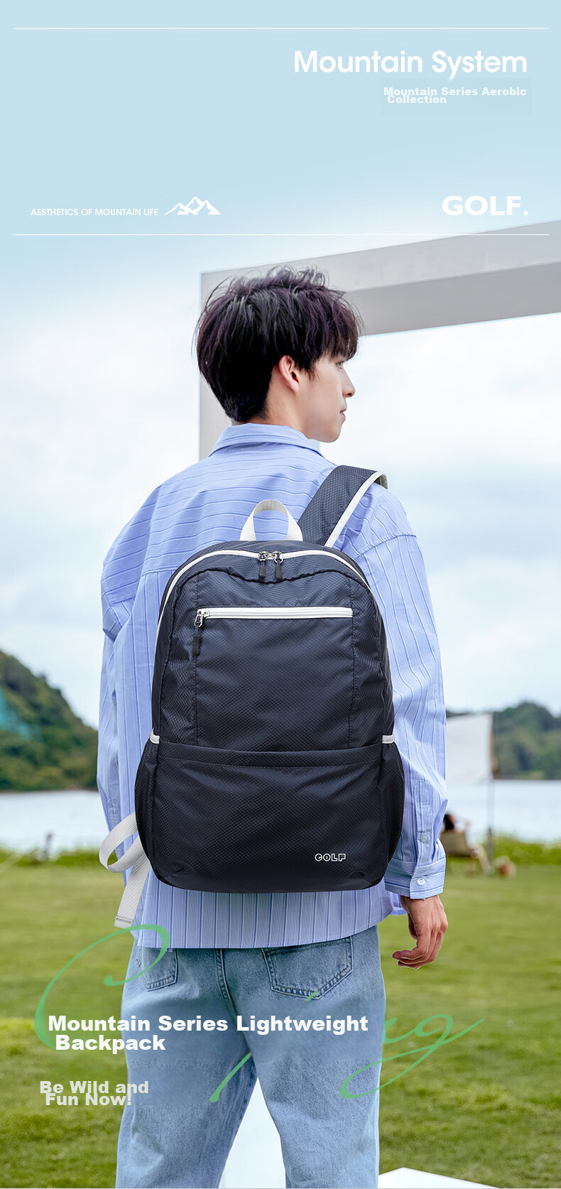 GOLF Foldable Backpack for Women And Men, Lightweight Water-Resistant Travel Bag, Outdoor Hiking Sports Fitness Pack 2