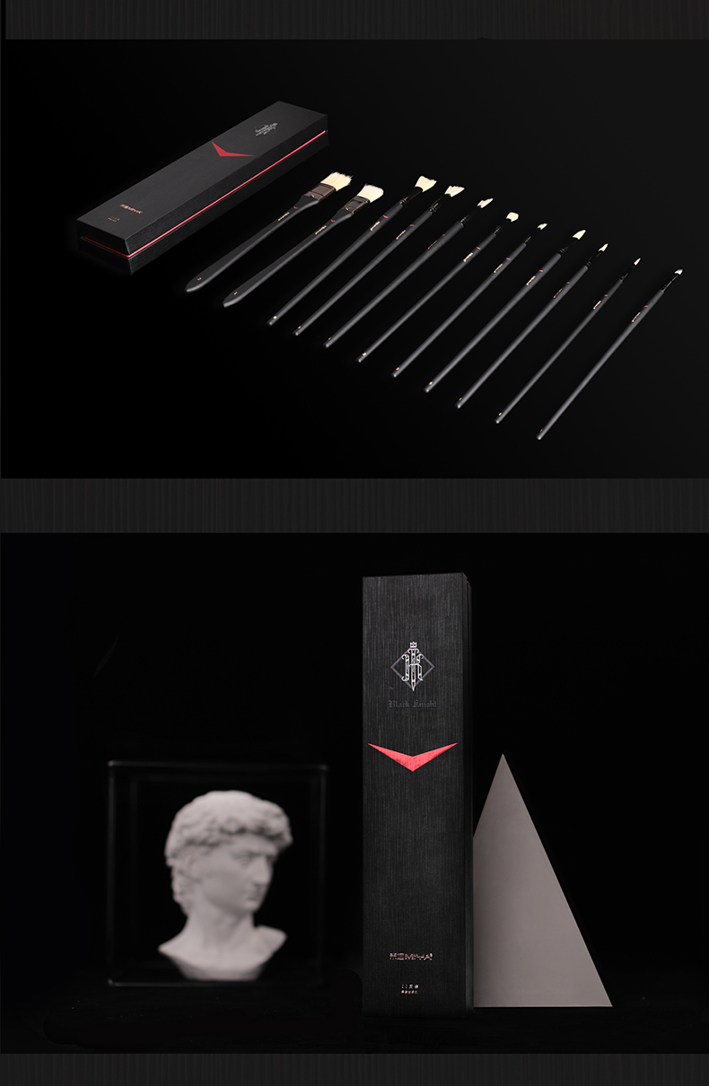 [Lowest Price Online] MIYA (MIYA) Black Knight Gouache Pens, 11-Pack Set, for Gouache Acrylic Oil Painting, Art Exam Preparation, Beginner Paintbrushes, Sketching, Marker Drawing 13