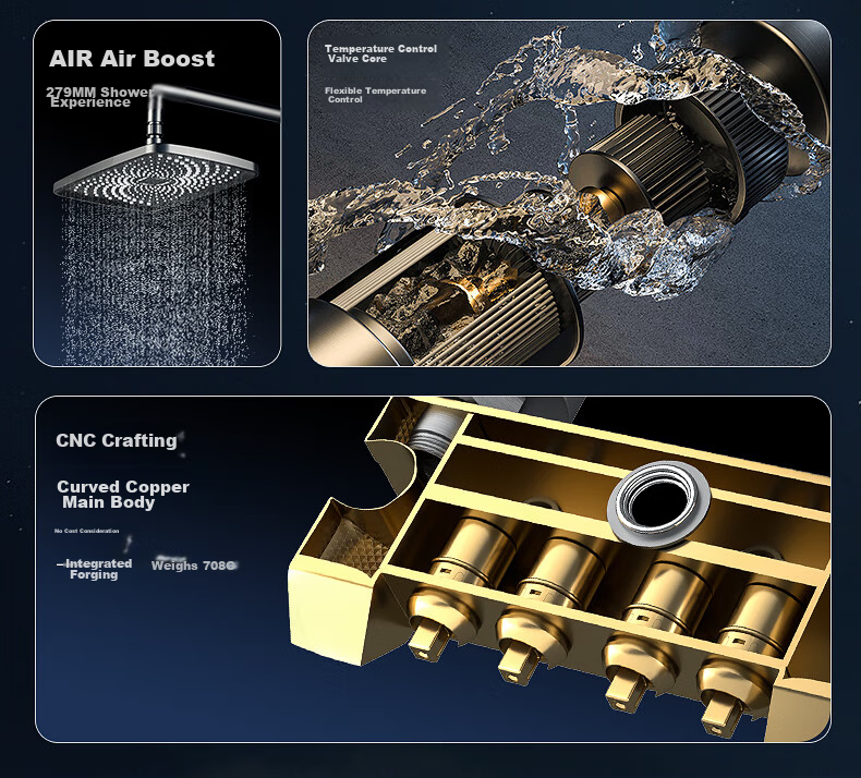 MEJUE Intelligent Shower Head Set, Shower Head Bathroom Spray Nozzle, Pressurized Shower System Z-05105 5
