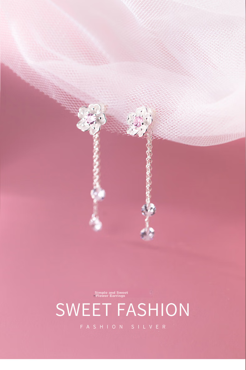 Dijing 999 Sterling Silver Earrings for Women, 2026 New Style Birthday Gift for Girlfriend, One-Week Stud Earrings, Ear Ornaments, Ear Drops 3