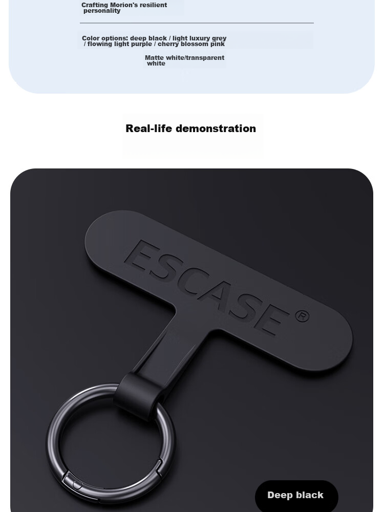 ESCASE Phone Lanyard Clip, Fixed Card Holder, Phone Case Clip, TPU Patch, Chain Connector Pad, Hanging Ring, Anti-Loss Device, PT-M03Pro Pink 11