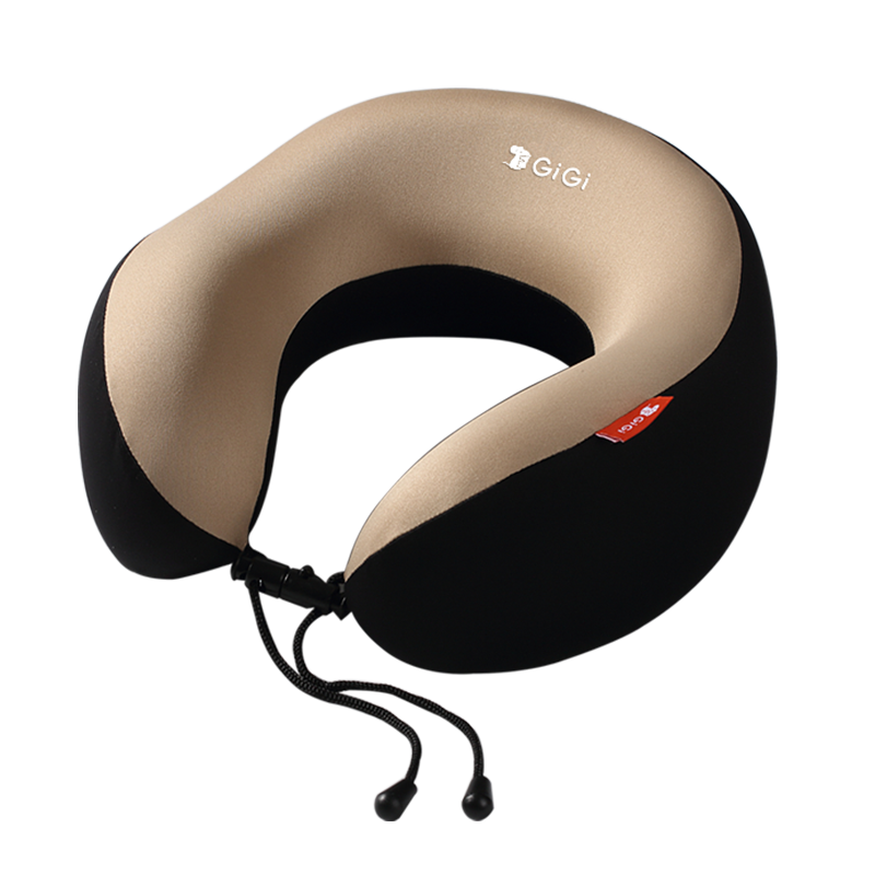 GiGi U-Shaped Neck Pillow, Space Memory Foam Airplane Travel Car Headrest, Nap Pillow Lunch Break Pillow Cushion G-1674 Apricot Color