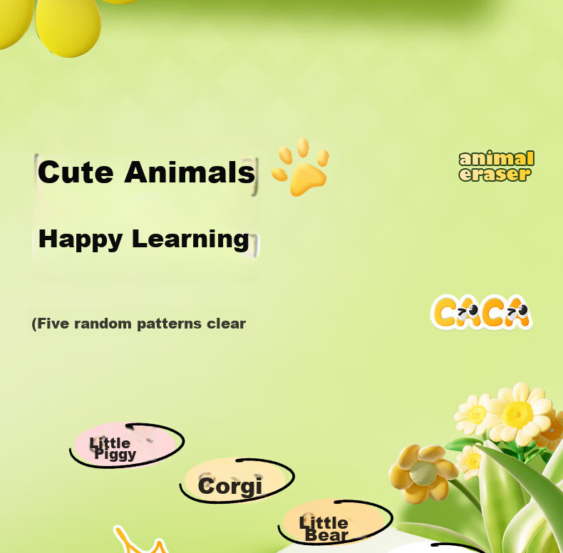 M&G Stationery Animal Eraser, Dust-Free Eraser, Fun Student Eraser, 1 Piece Random Color AXP963NL 5